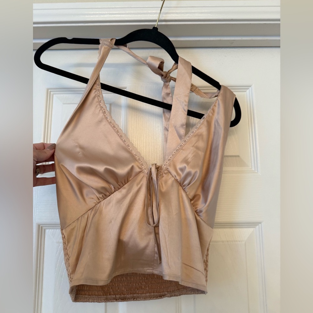 Brand new rose color halter top
